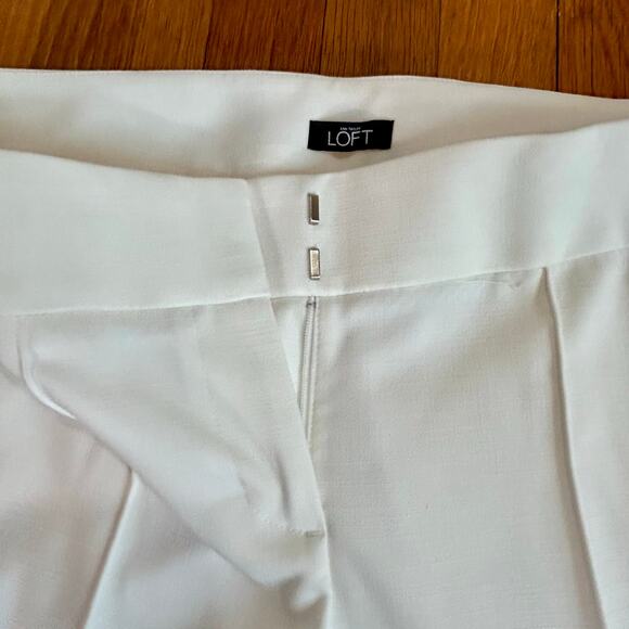 Ann Taylor Loft Marisa Straight Pants White Dress Slacks Size 4 NWT - Picture 6 of 15